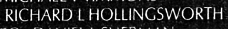 Hollingsworth's name inscribed on the Wall